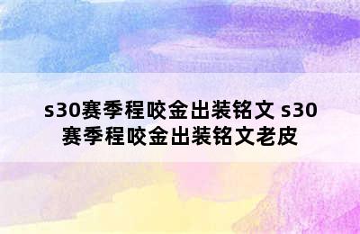 s30赛季程咬金出装铭文 s30赛季程咬金出装铭文老皮